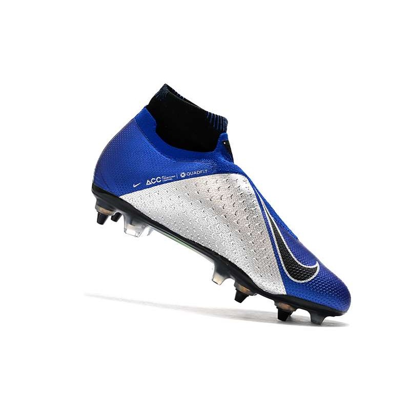 Nike Phantom Vision Elite DF SG PRO Anti Clog Modrý stříbrný Černá